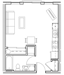 Studio, 1 bath, 456 sqft, $1,499