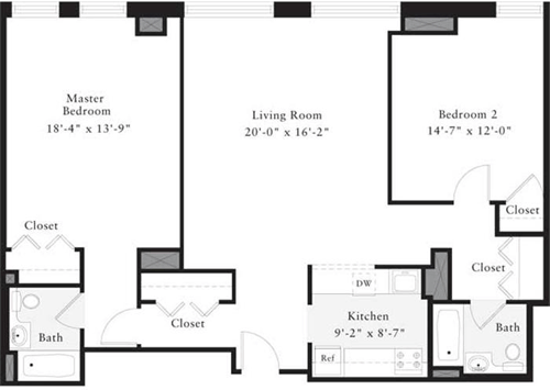 2 beds, 2 baths, 1,219 sqft, $4,392, Unit 0331