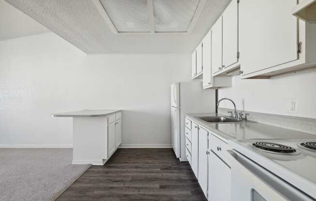 Apartment kitchen area at Tanglewood Apartments