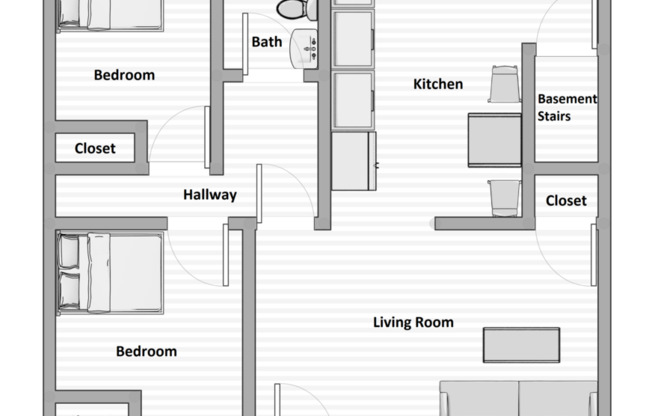 2 beds, 1 bath, 1,400 sqft, $1,084, Unit 4420-10