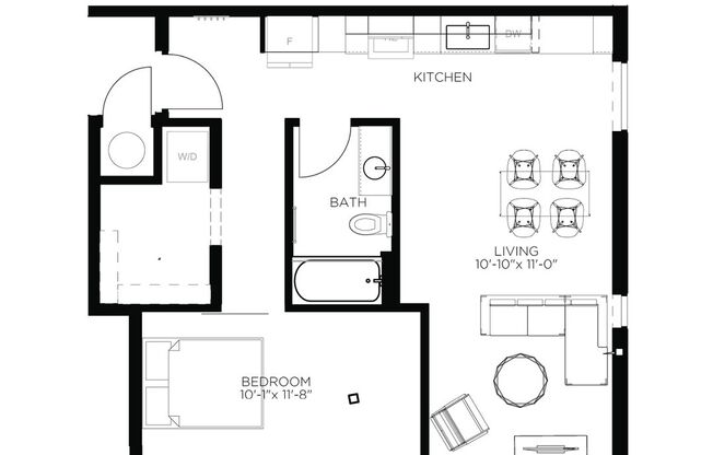 1 bed, 1 bath, 635 sqft, $1,375, Unit 1409
