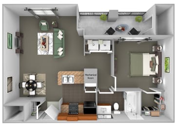 1 bed, 1 bath, 740 sqft, $1,498