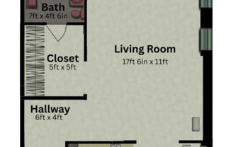 Studio, 1 bath, 475 sqft, $825