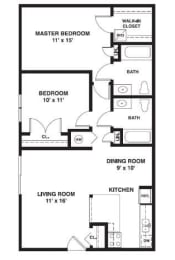 2 beds, 2 baths, 911 sqft, $2,420
