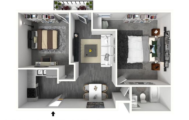 2 beds, 1 bath, 895 sqft, $1,998, Unit 103