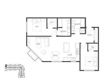 2 beds, 2 baths, 1,010 sqft, $2,250