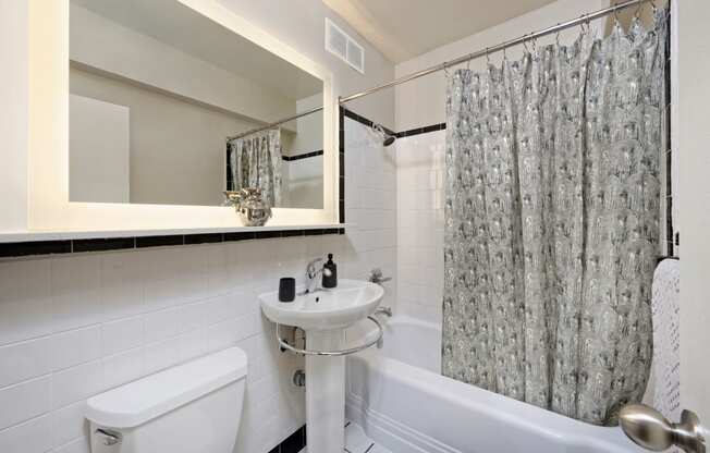 One-bedroom bath (staged) at 1500 Arlington, Virginia, 22209