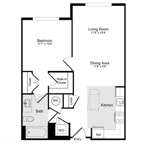 1 bed, 1 bath, 749 sqft, $2,228, Unit 102
