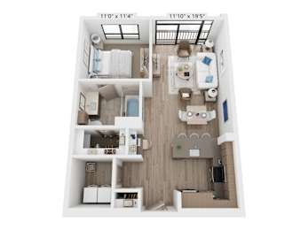 1 bed, 1 bath, 792 sqft, $2,500