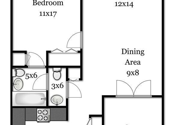 2 beds, 1.5 baths, 856 sqft, $3,575, Unit 1B