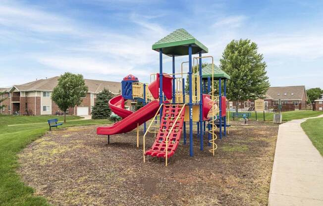 Outdoor playground for children at The Northbrook Apartments in Lincoln, NE