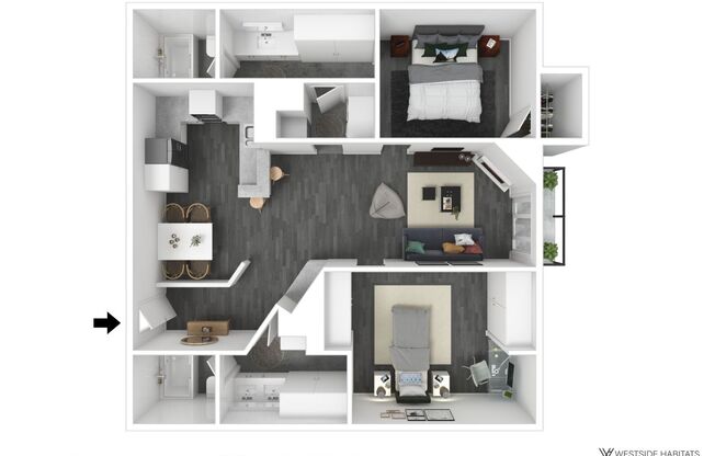 2 beds, 2 baths, 1,135 sqft, $2,798, Unit 217