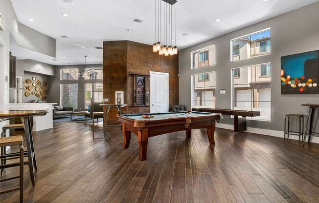 First and Main Apartments billiards table