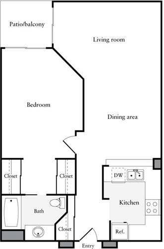 1 bed, 1 bath, 718 sqft, $2,499