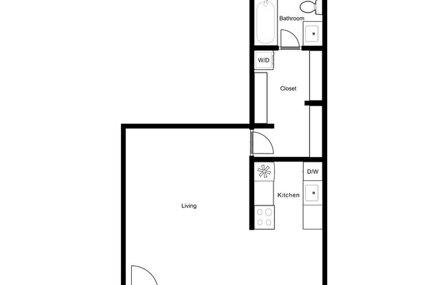 Studio, 1 bath, 445 sqft, $1,099, Unit 507