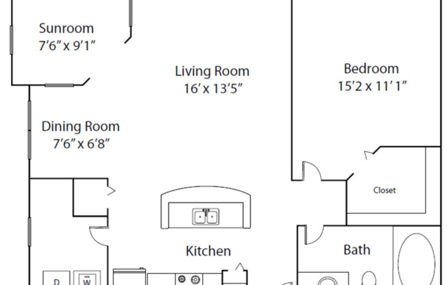 1 bed, 1 bath, 796 sqft, $1,332
