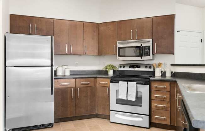 Chef-Inspired Kitchens Feature Stainless Steel Appliances at Mosaic on the River Apartments, Washington, 99352