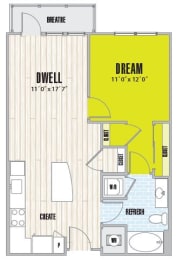 1 bed, 1 bath, 710 sqft, $2,084