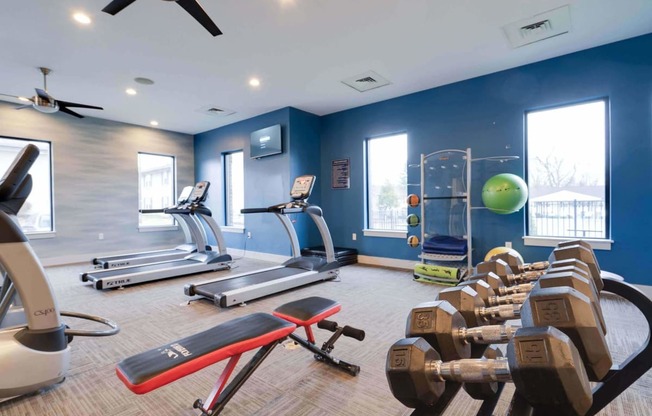 gym with cardio equipment at Enclave at Breckenridge Apartments, Louisville, KY