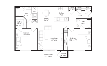 2 beds, 2 baths, 1,017 sqft, $1,480