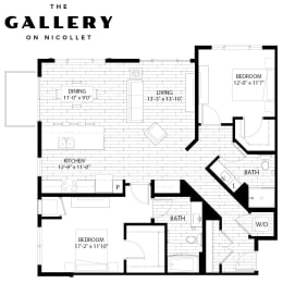 2 beds, 2 baths, 1,286 sqft, $2,341