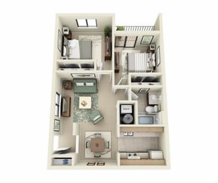 2 beds, 1 bath, 689 sqft, $1,325