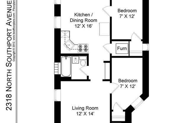 2 beds, 1 bath, 835 sqft, $1,995, Unit 2318-2R