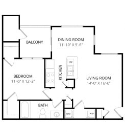 1 bed, 1 bath, 791 sqft, $1,085