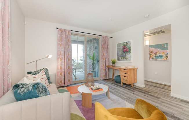 Living Room and Hall at Sierra Gateway Apartments, Rocklin, CA
