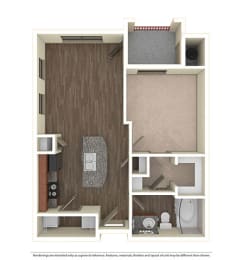 1 bed, 1 bath, 628 sqft, $907