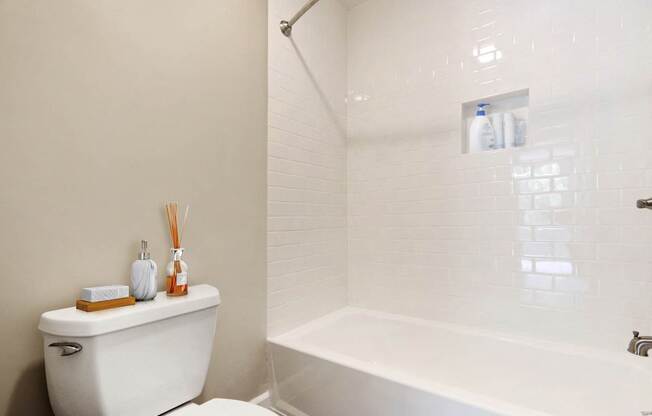 Bathroom with shower and hot tub combo