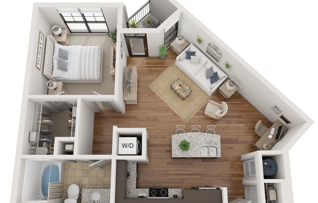 1 bed, 1 bath, 727 sqft, $1,356