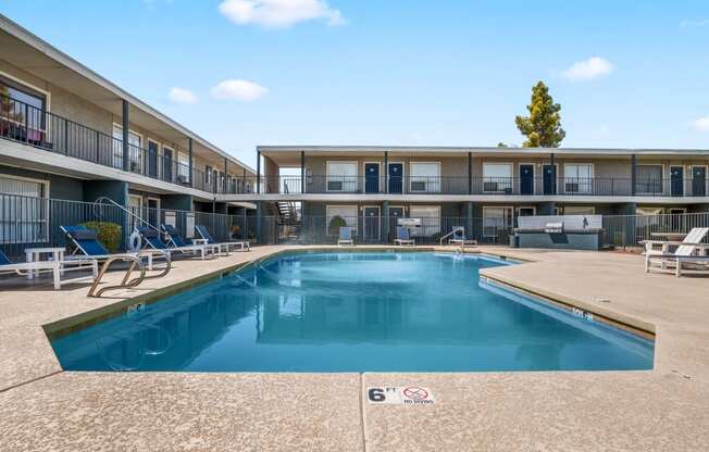 the swimming pool at our apartments