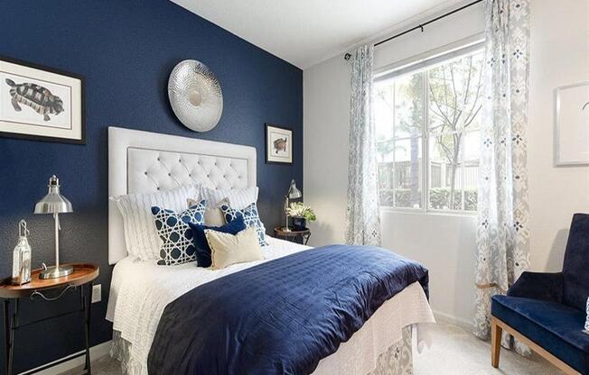 bedroom with large window