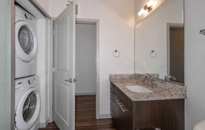 Bathroom with In-home Washer and Dryer