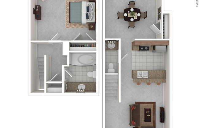 1 bed, 1.5 baths, 860 sqft, $1,081