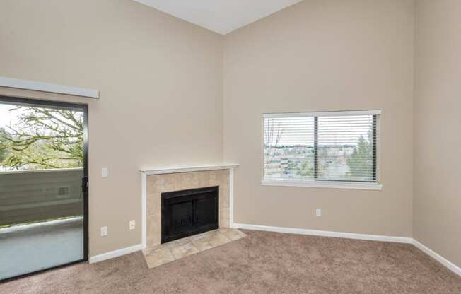 Townhomes with a View Living Room and Fireplace