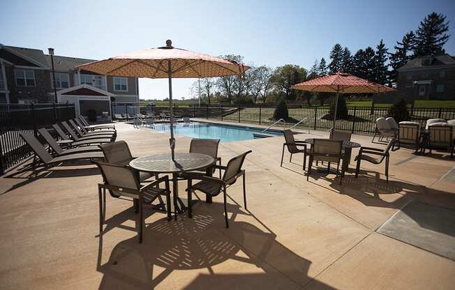 Beautiful Swimming Pool with Spacious Deck Area at Cedar Place Apartments, Cedarburg, WI, 53012