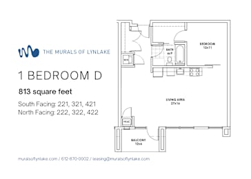 1 bed, 1 bath, 813 sqft, $1,645