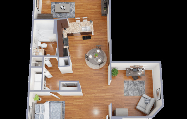 1 bed, 1 bath, 1,020 sqft, $1,596