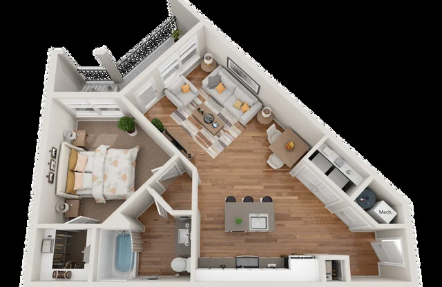 1 bed, 1 bath, 761 sqft, $1,634