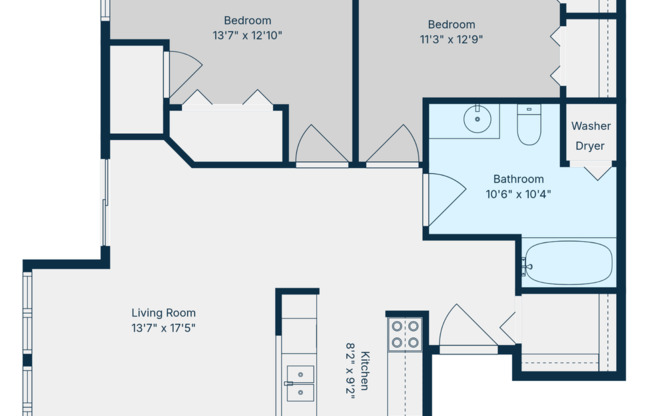 2 beds, 1 bath, 856 sqft, $1,650, Unit 202