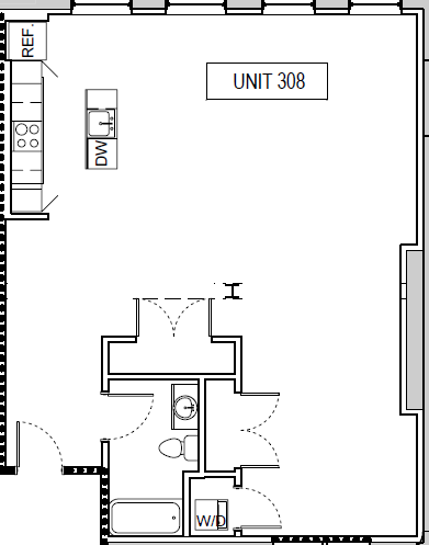 1 bed, 1 bath, 945 sqft, $1,590, Unit 308