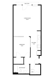 Studio, 1 bath, 798 sqft, $1,875