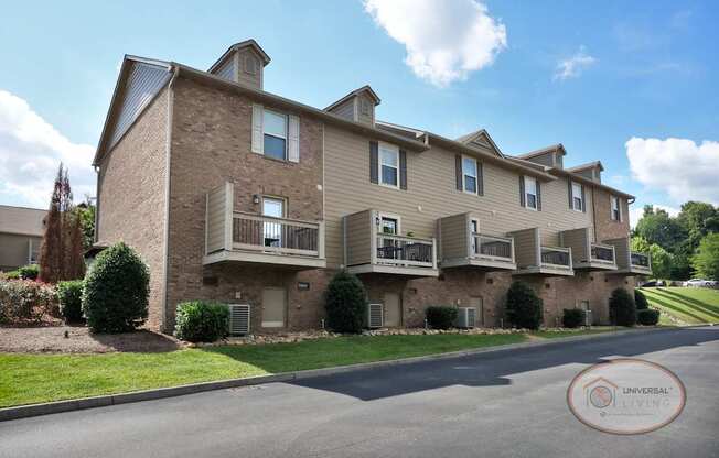 Two bedroom townhome with balconies.