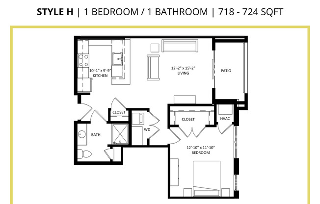 1 bed, 1 bath, 718 sqft, $1,620, Unit 417