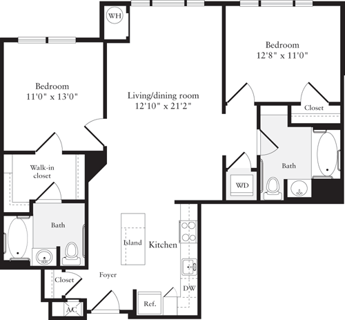 2 beds, 2 baths, 963 sqft, $2,916, Unit 318