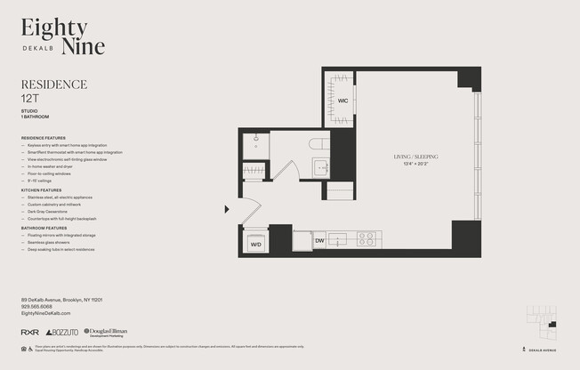 Studio, 1 bath, $3,196, Unit 12T