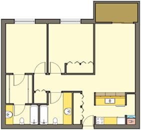 2 beds, 2 baths, 1,040 sqft, $1,950