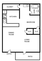 Studio, 1 bath, 603 sqft, $993